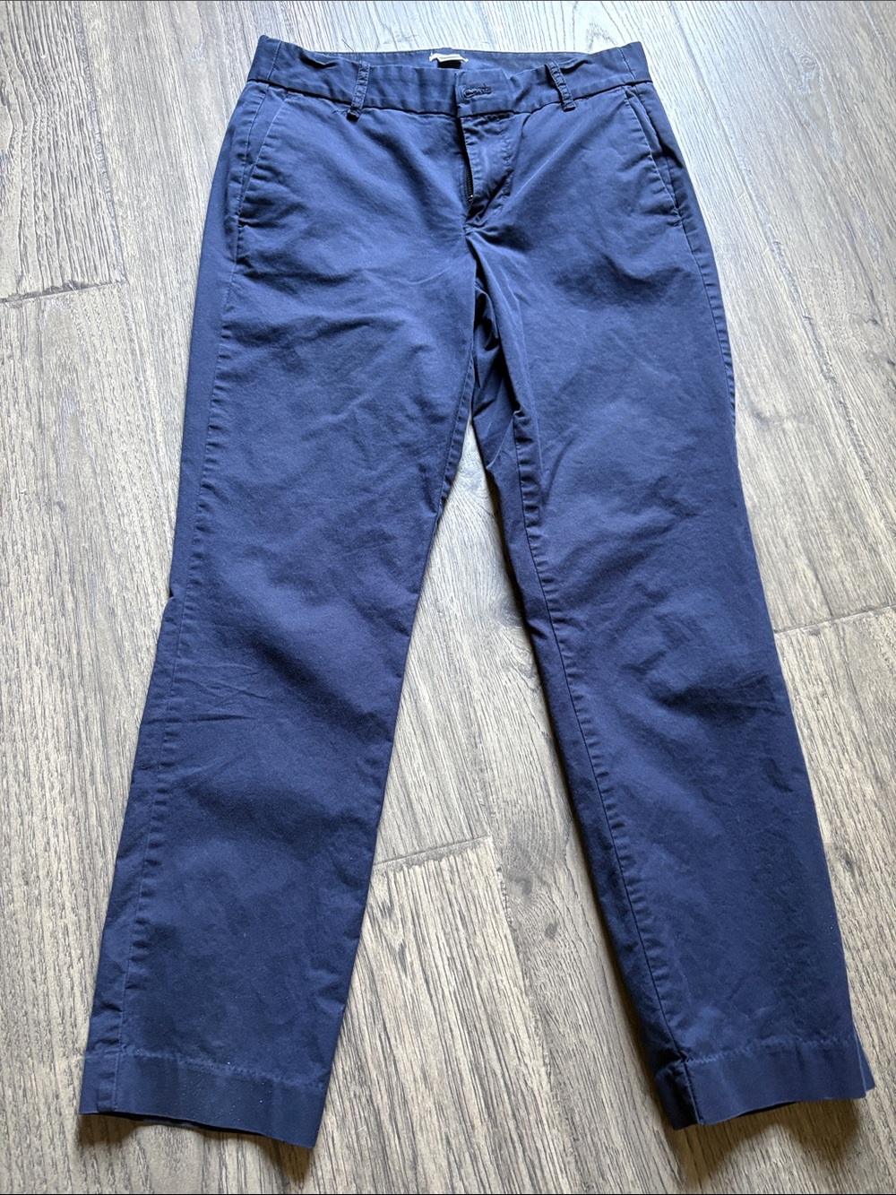 J. Crew Navy Cotton Blend Trousers